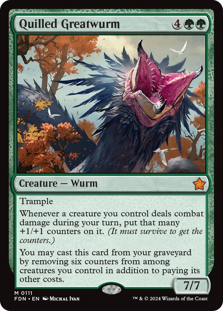 Quilled Greatwurm 111 card from Foundations