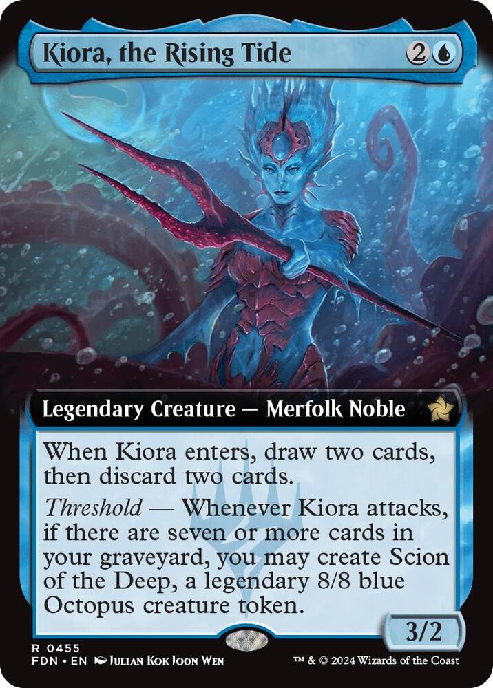 Kiora, the Rising Tide (Extended Art) 455 card from Foundations