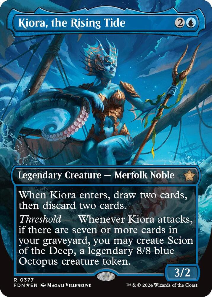 Kiora, the Rising Tide (Borderless) (Mana Foil) 377 card from Foundations