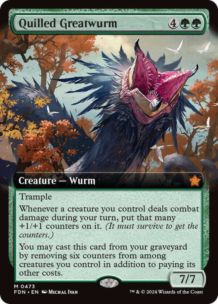 Quilled Greatwurm (Extended Art) 473 card from Foundations