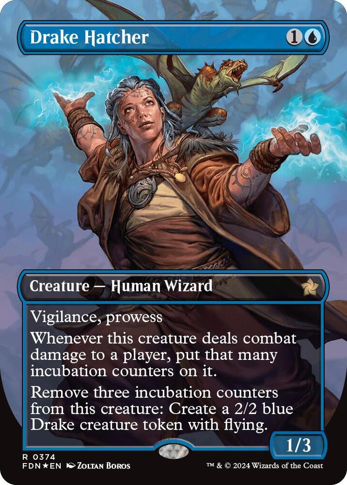 Drake Hatcher (Borderless) (Mana Foil) 374 card from Foundations