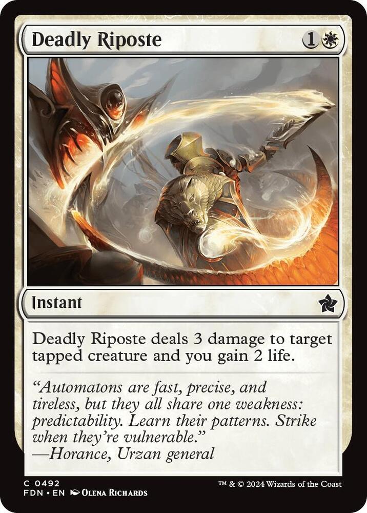 Deadly Riposte 492 card from Foundations