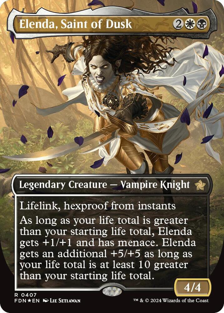Elenda, Saint of Dusk (Borderless) (Mana Foil) 407 card from Foundations