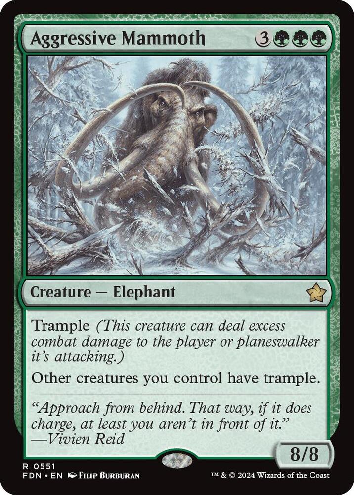 Aggressive Mammoth 551 card from Foundations
