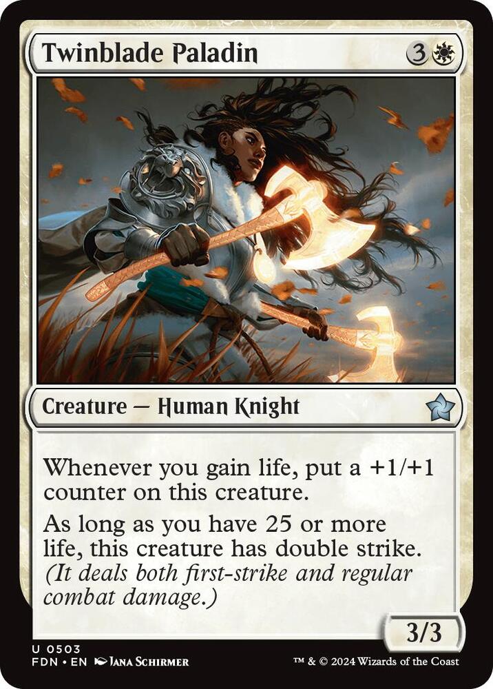 Twinblade Paladin 503 card from Foundations