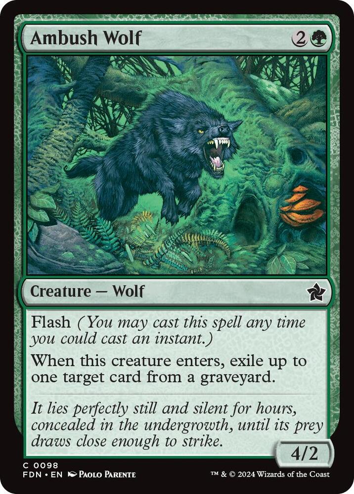 Ambush Wolf 98 card from Foundations
