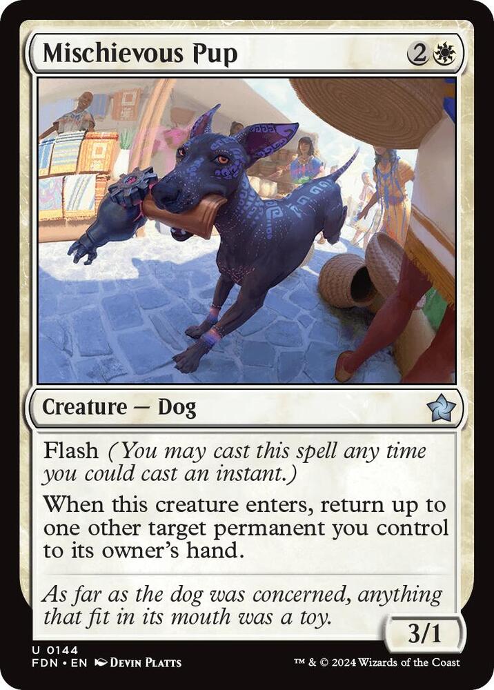 Mischievous Pup 144 card from Foundations