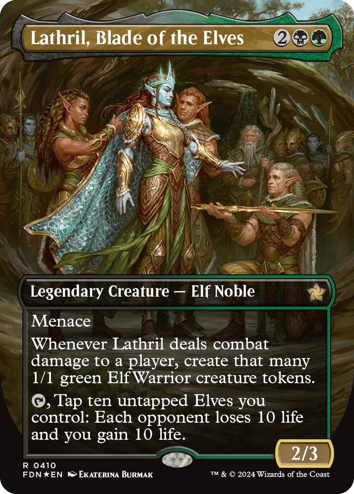 Lathril, Blade of the Elves (Borderless) (Mana Foil) 410 card from Foundations