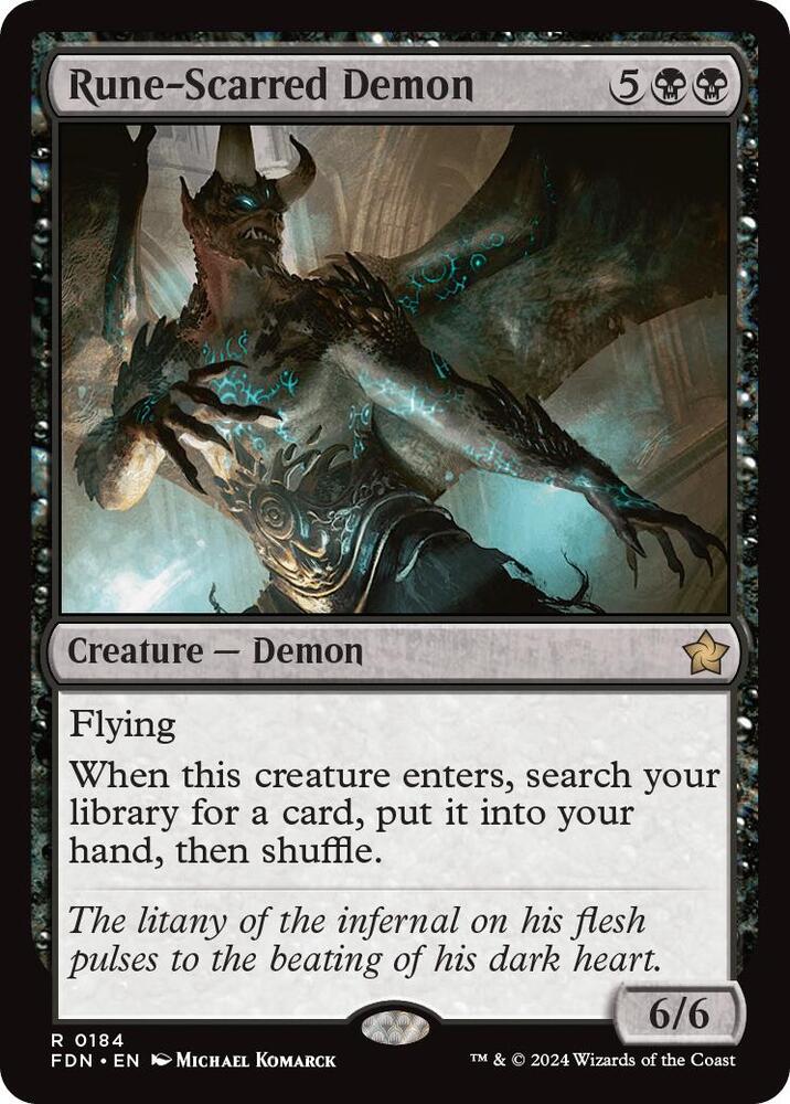 Rune-Scarred Demon 184 card from Foundations