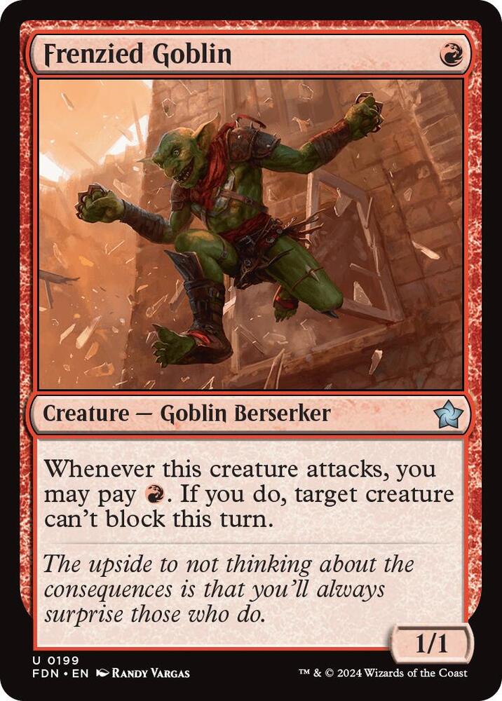 Frenzied Goblin 199 card from Foundations