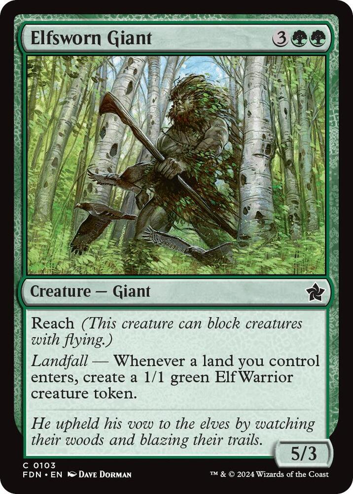 Elfsworn Giant 103 card from Foundations