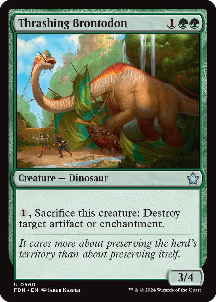 Thrashing Brontodon 560 card from Foundations