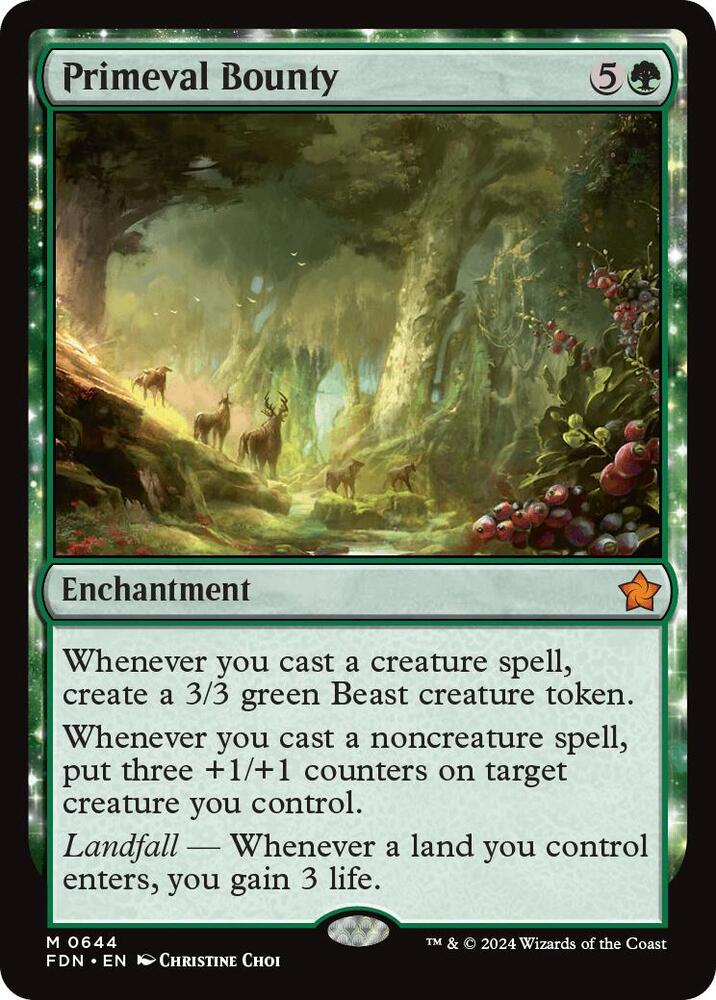 Primeval Bounty 644 card from Foundations