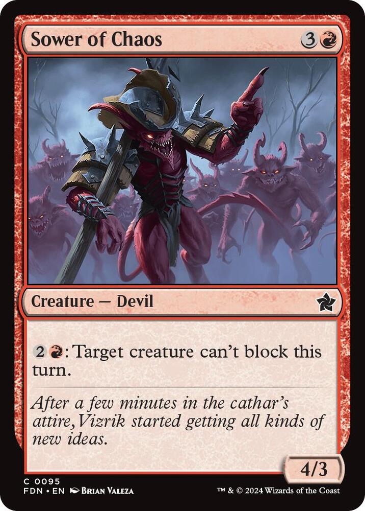 Sower of Chaos 95 card from Foundations