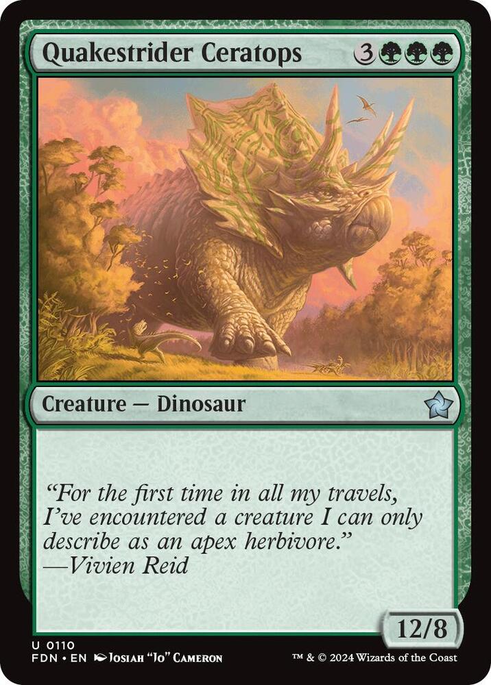 Quakestrider Ceratops 110 card from Foundations