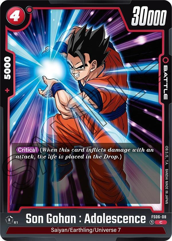Son Gohan : Adolescence FS06-08 card from Starter Deck 6: Son Goku (Mini)