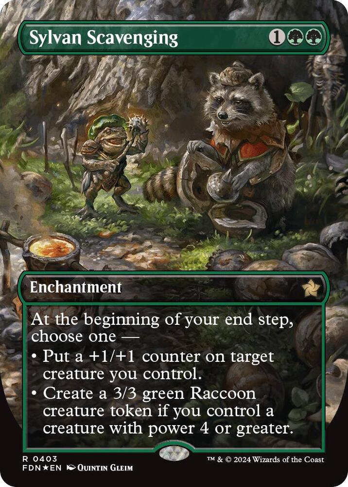 Sylvan Scavenging (Borderless) (Mana Foil) 403 card from Foundations
