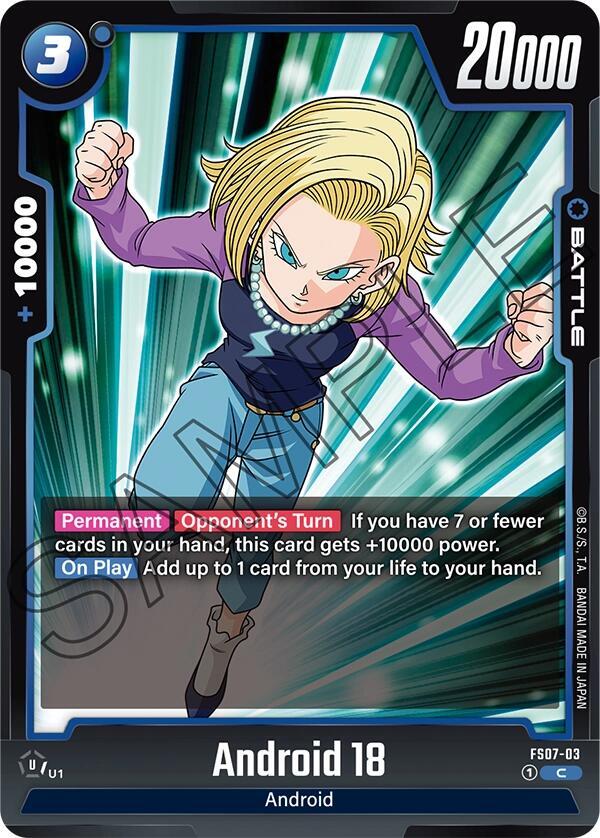 Android 18 FS07-03 card from Starter Deck 7: Vegeta (Mini)