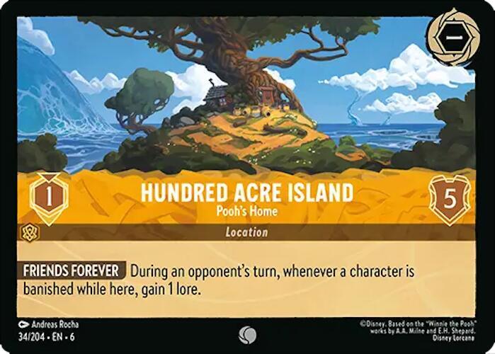 Hundred Acre Island - Pooh's Home 34/204 card from Azurite Sea