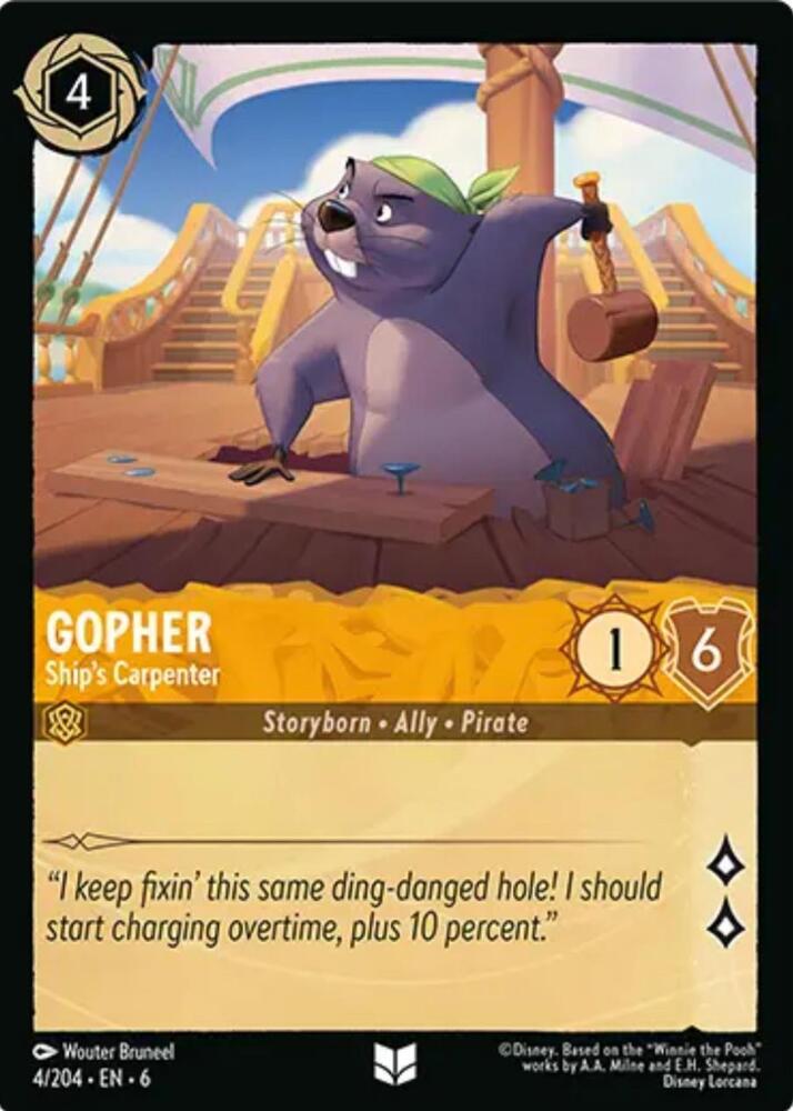 Gopher - Ship's Carpenter 4/204 card from Azurite Sea