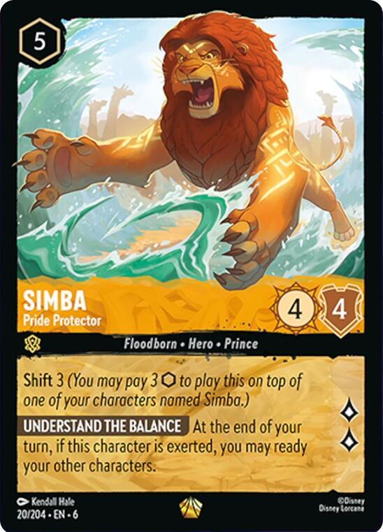 Simba - Pride Protector 20/204 card from Azurite Sea