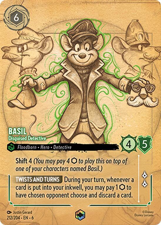 Basil - Disguised Detective (Enchanted) 212/204 card from Azurite Sea