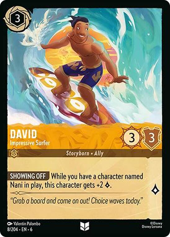 David - Impressive Surfer 8/204 card from Azurite Sea