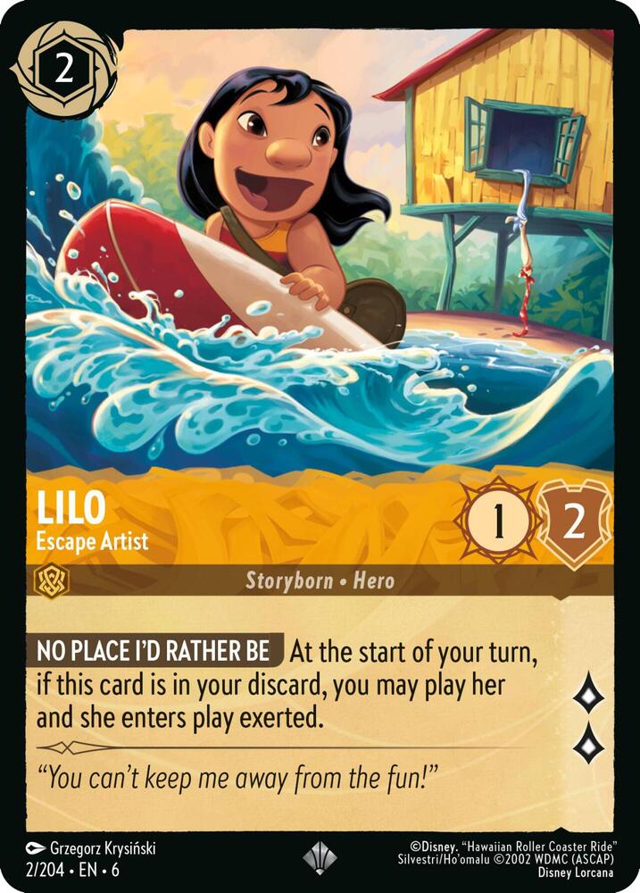 Lilo - Escape Artist 2/204 card from Azurite Sea