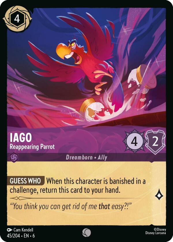 Iago - Reappearing Parrot 45/204 card from Azurite Sea