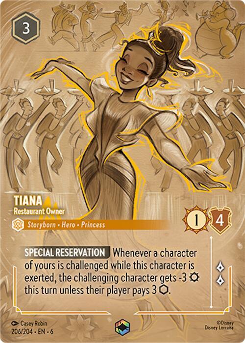 Tiana - Restaurant Owner (Enchanted) 206/204 card from Azurite Sea