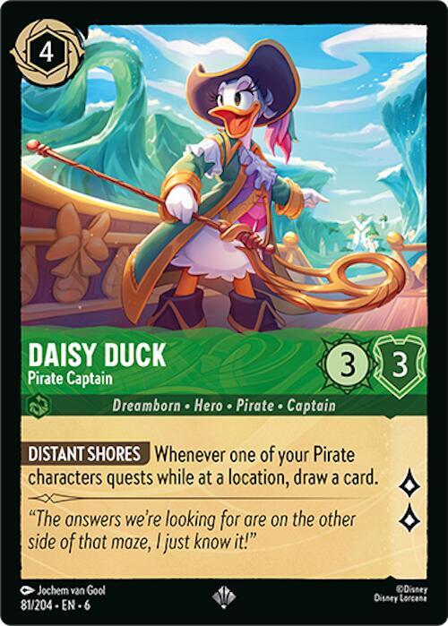 Daisy Duck - Pirate Captain 81/204 card from Azurite Sea