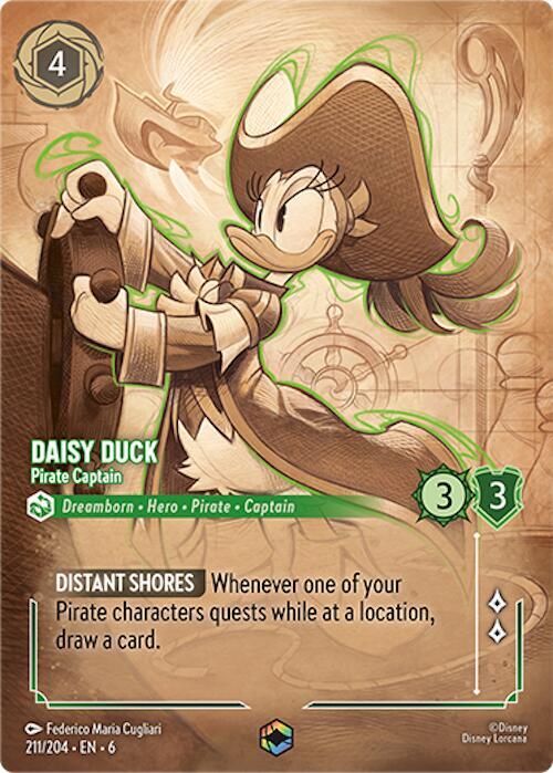 Daisy Duck - Pirate Captain (Enchanted) 211/204 card from Azurite Sea