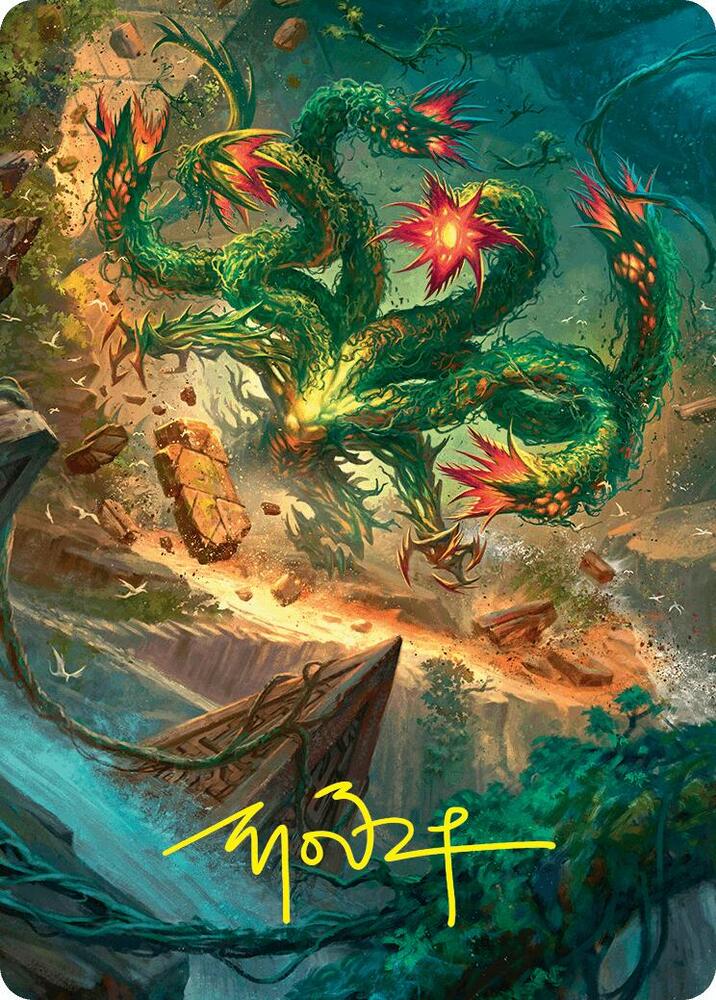 Mossborn Hydra Art Card (42/54) (Gold-Stamped Signature) card from Art Series: Foundations