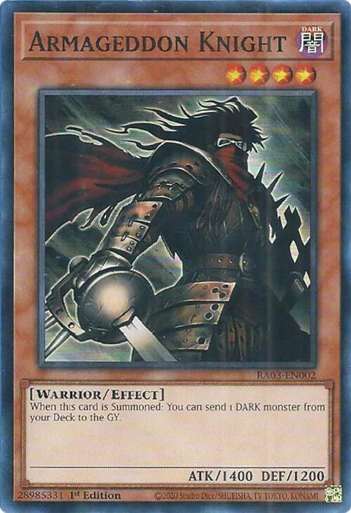 Armageddon Knight RA03-EN002 card from Quarter Century Bonanza