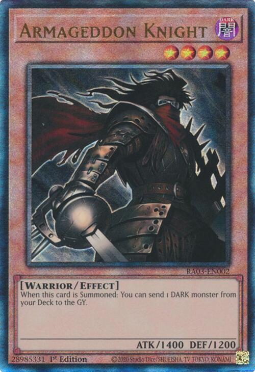 Armageddon Knight (PUR) RA03-EN002 card from Quarter Century Bonanza