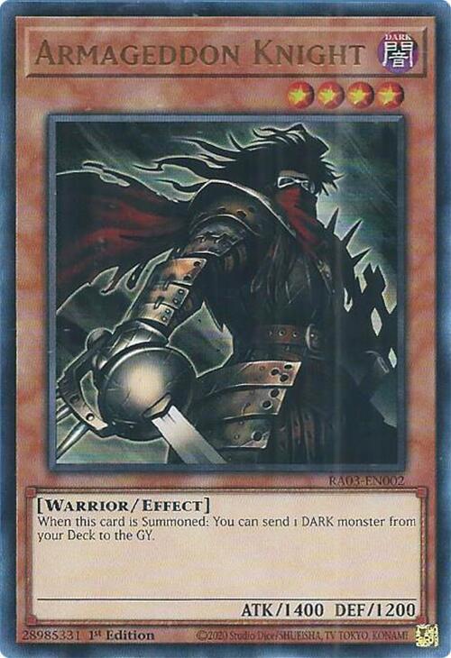 Armageddon Knight (UR) RA03-EN002 card from Quarter Century Bonanza