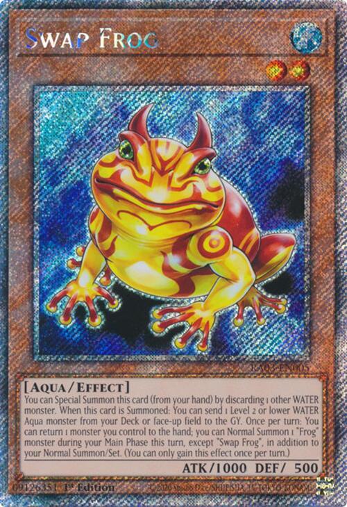 Swap Frog (Platinum Secret Rare) RA03-EN005 card from Quarter Century Bonanza