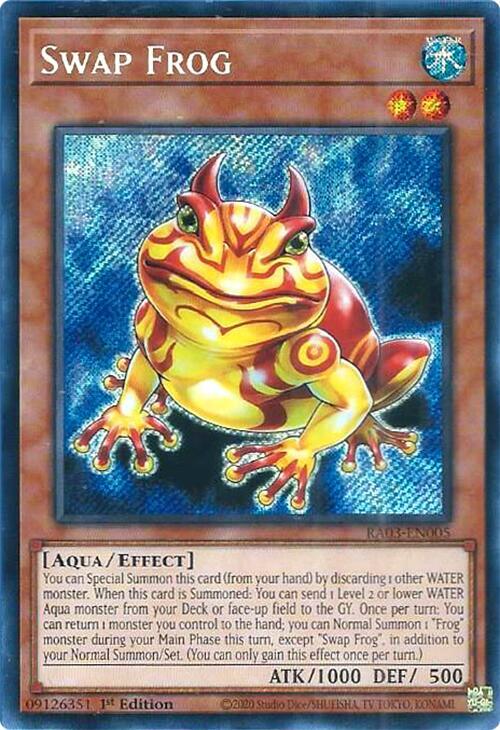 Swap Frog (Secret Rare) RA03-EN005 card from Quarter Century Bonanza