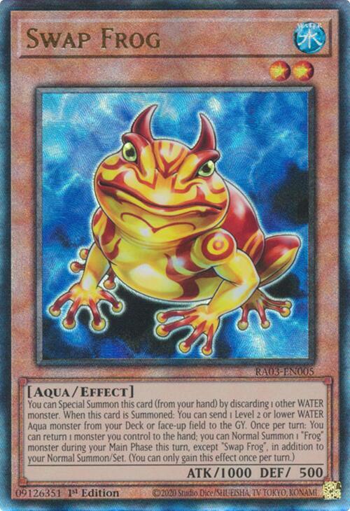 Swap Frog (PUR) RA03-EN005 card from Quarter Century Bonanza