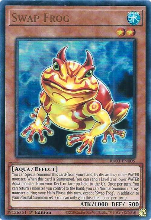 Swap Frog (UR) RA03-EN005 card from Quarter Century Bonanza