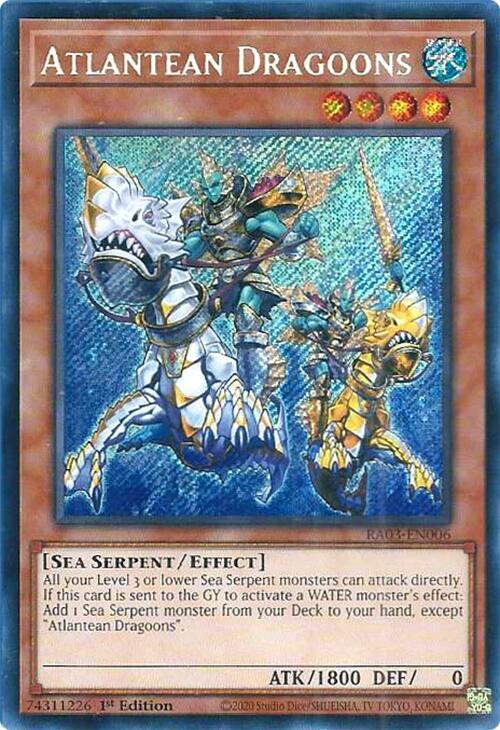Atlantean Dragoons (Secret Rare) RA03-EN006 card from Quarter Century Bonanza