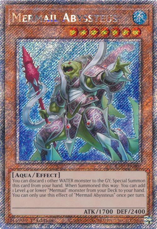 Mermail Abyssteus (Platinum Secret Rare) RA03-EN007 card from Quarter Century Bonanza