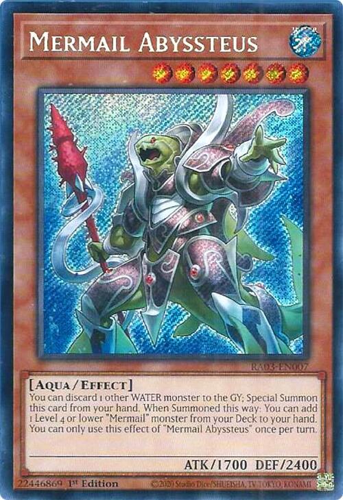 Mermail Abyssteus (Secret Rare) RA03-EN007 card from Quarter Century Bonanza