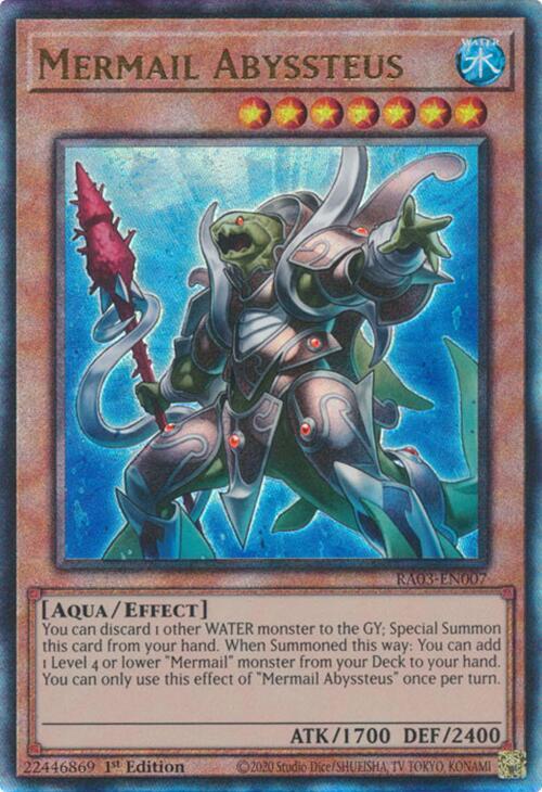 Mermail Abyssteus (PUR) RA03-EN007 card from Quarter Century Bonanza