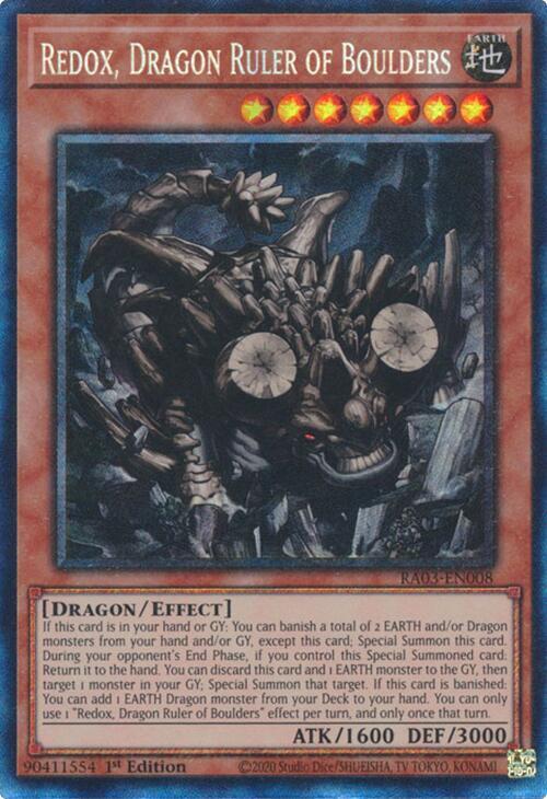 Redox, Dragon Ruler of Boulders (PCR) RA03-EN008 card from Quarter Century Bonanza