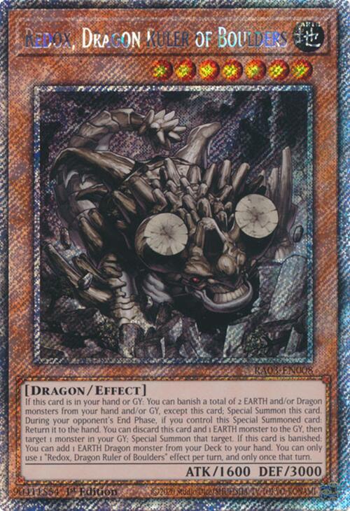 Redox, Dragon Ruler of Boulders (Platinum Secret Rare) RA03-EN008 card from Quarter Century Bonanza