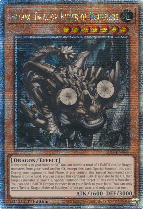 Redox, Dragon Ruler of Boulders (Quarter Century Secret Rare) RA03-EN008 card from Quarter Century Bonanza