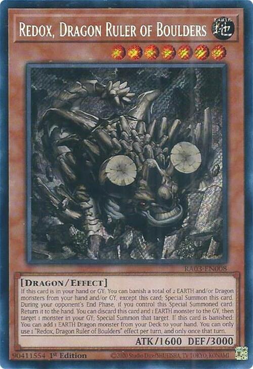 Redox, Dragon Ruler of Boulders (Secret Rare) RA03-EN008 card from Quarter Century Bonanza