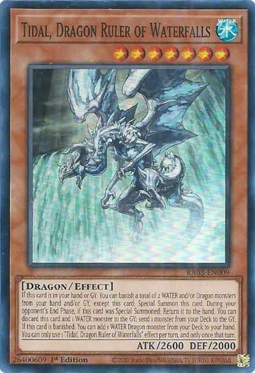 Tidal, Dragon Ruler of Waterfalls RA03-EN009 card from Quarter Century Bonanza