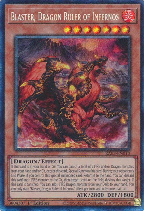 Blaster, Dragon Ruler of Infernos (PCR) RA03-EN010 card from Quarter Century Bonanza